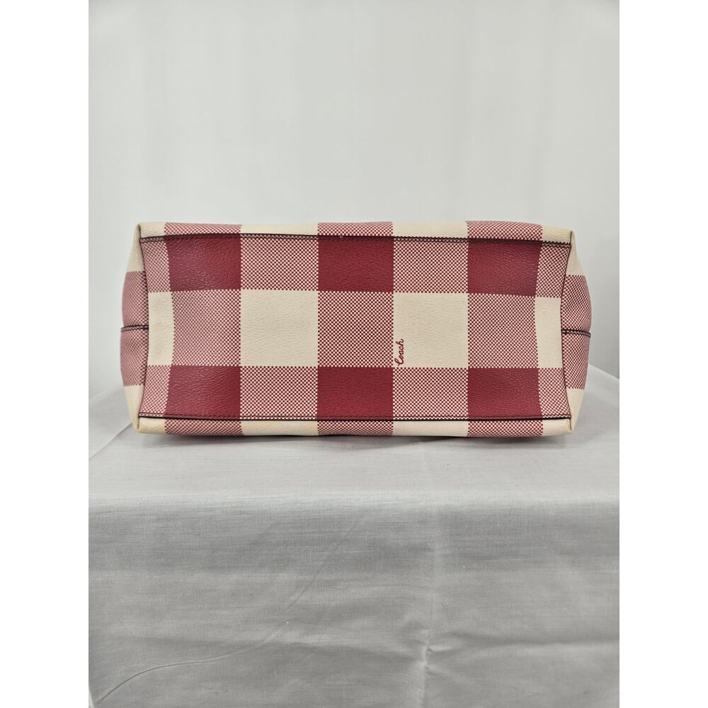 Coach City Zip Tote in Multi-Pink Plaid Print Style F66929 - Picture 9 of 16